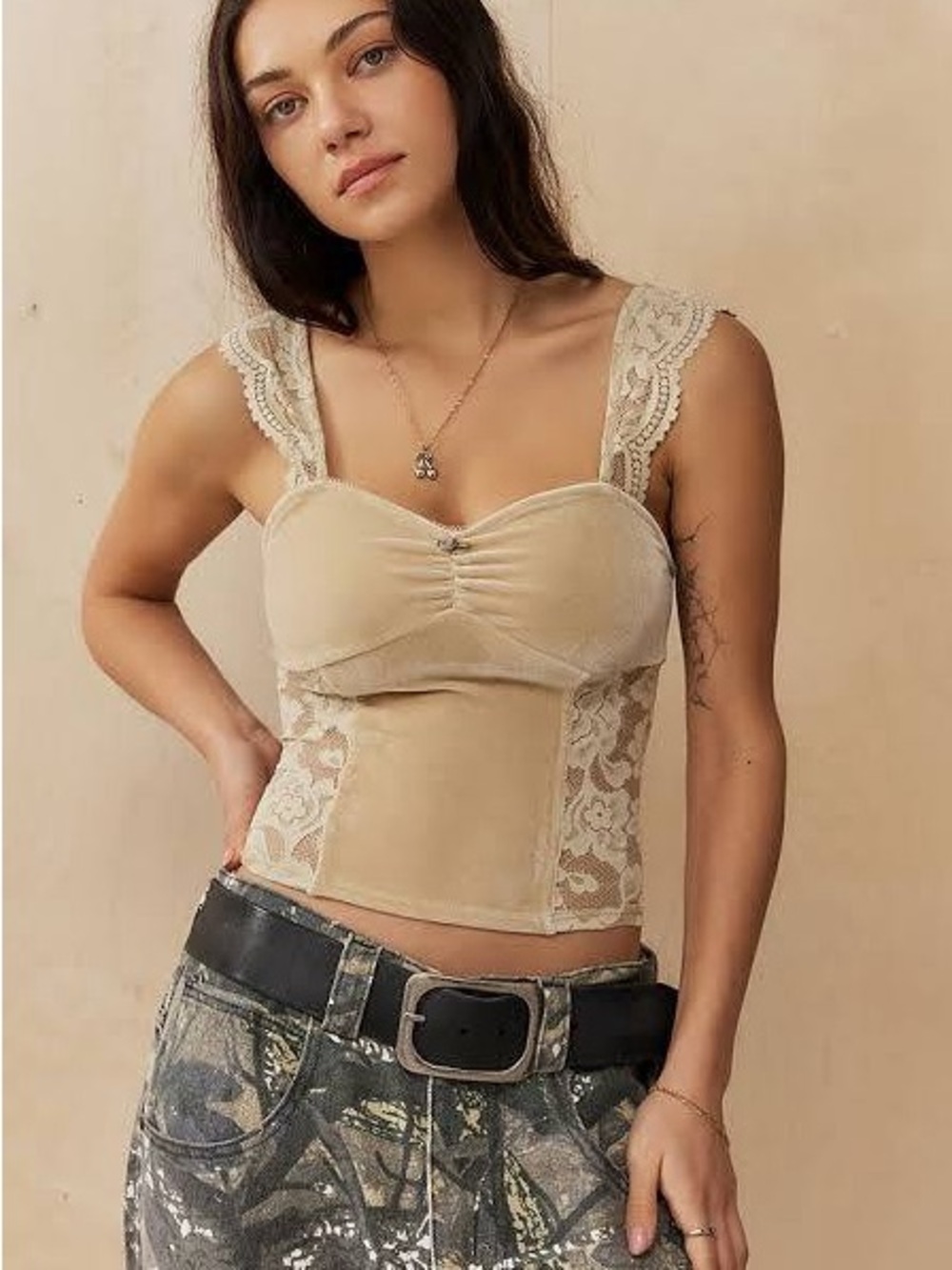 Urban Outfitters Lana Velvet Tank Top